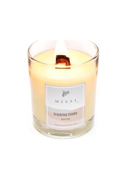 Fitilli Yasemin Sandal Kokulu Ekru Cracklıng Vegan Mum (Çıtırtılı) modelleri