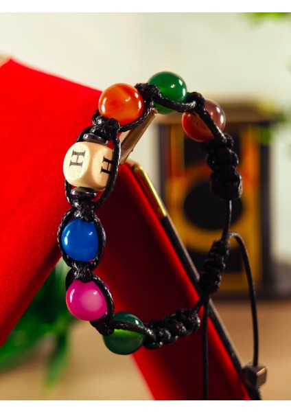 Makrome Bileklik El Yapımı Kişiye Özel Yapım Harfli Makrome Bileklik Doğal Taş Makrome Bileklik modelleri