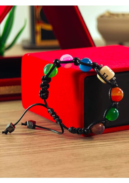 Makrome Bileklik El Yapımı Kişiye Özel Yapım Harfli Makrome Bileklik Doğal Taş Makrome Bileklik indirimleri