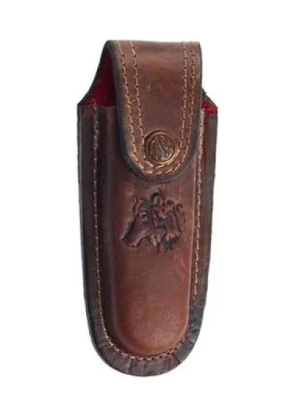 Eco Lounge Kurt Figürlü Hakiki Deri Çakı Kılıfı No:1, 11 x 4 cm - Kemerlikli