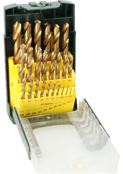 Dıy 25 Parça Metal Matkap-Seti Hss Tin Titanyum