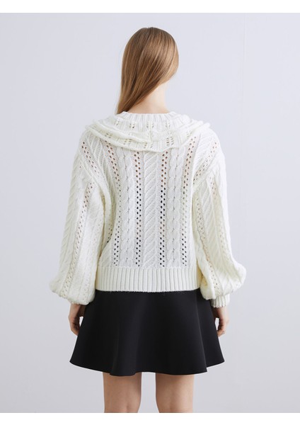 Yeni Sezon Bebe Yaka Ajurlu Kadın Triko Hırka fırsatları