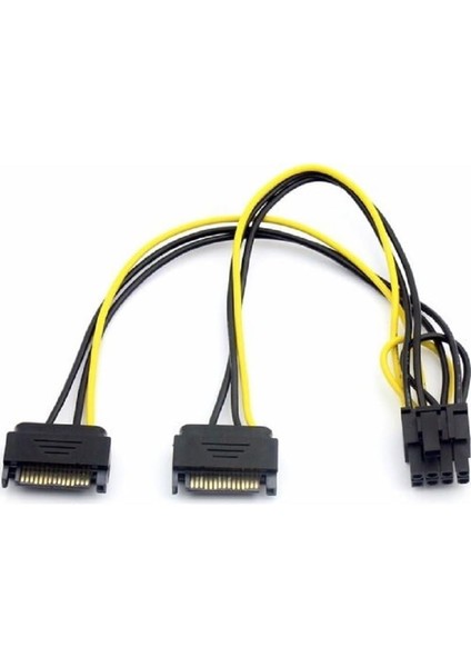2x Sata To 8 Pin (6+2) Pci-E Güç Molex Power Kablosu Çevirici Dönüştürücü 4327