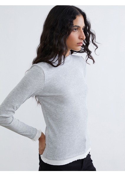 Yeni Sezon Fırfırlı Dik Yaka Kadın Body