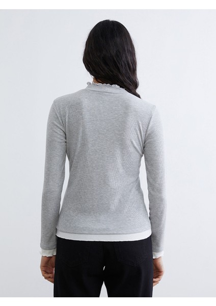 Yeni Sezon Fırfırlı Dik Yaka Kadın Body fırsatları