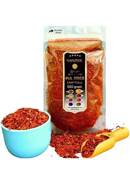 Hanzade Bitkisel Pul Biber Ince Orta Acılı 500 gr modelleri