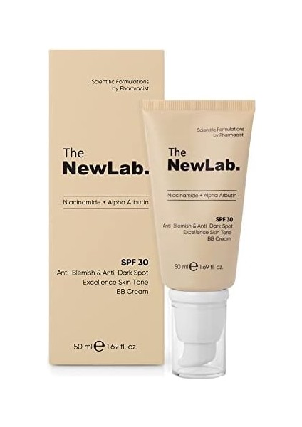 The Newlab. Akne ve Leke Karşıtı Cilt Tonu Eşitleyici Spf 30 Bb Krem 50 ml