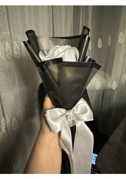 Tekli Beyaz Solmayan Gül Buketi modelleri