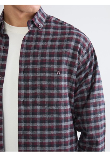 Yeni Sezon Regular Fit Uzun Kollu Ekose Gabardin Erkek Gömlek modelleri