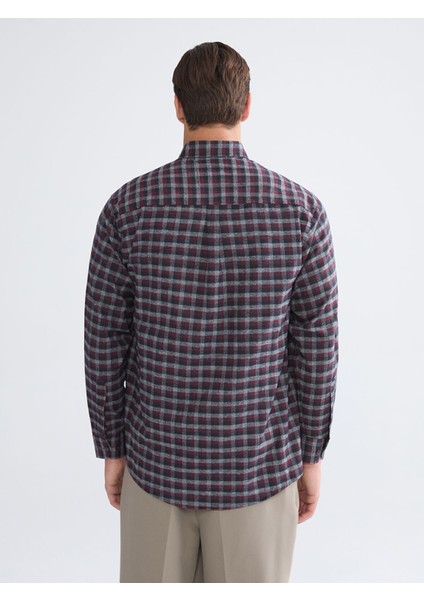 Yeni Sezon Regular Fit Uzun Kollu Ekose Gabardin Erkek Gömlek fırsatları