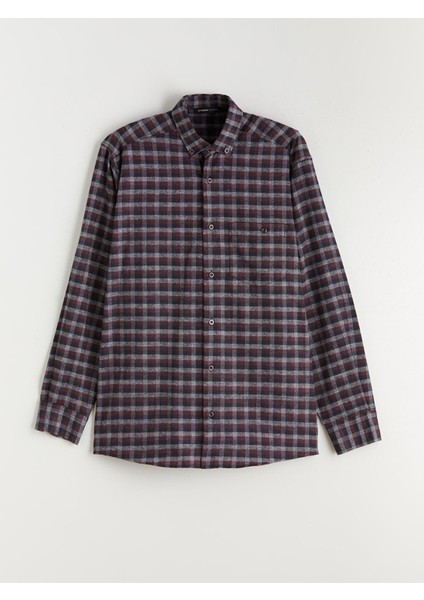 Yeni Sezon Regular Fit Uzun Kollu Ekose Gabardin Erkek Gömlek indirimleri