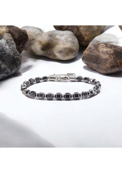 Erkek Elmas Kesim Hematit Ayaranabilir Çelik Zincir Bileklik fiyatları