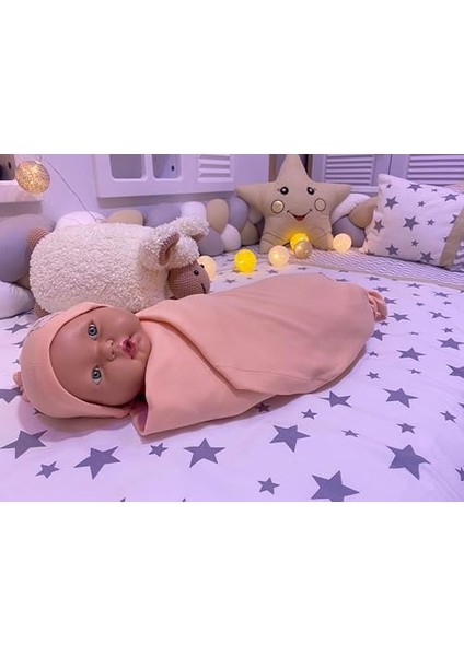 Pamuklu Çok Amaçlı Esnek Kundak Bebek Battaniyesi 100 * 100CM (Somon) fiyatları