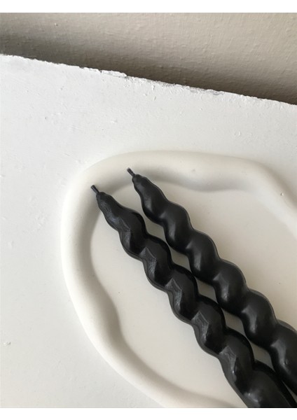 2'li Siyah Burgu Şamdan Mumu