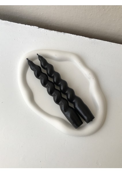 2'li Siyah Burgu Şamdan Mumu modelleri