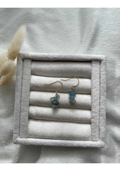 Kırık Akuamarin Taşı Altın Kaplama Sallantı Modern Küpe fiyatları