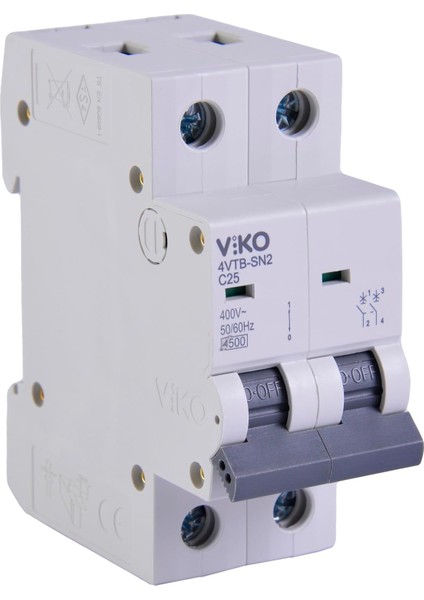 4VTB-2C25 Otomatik Sigorta 4,5ka C Tipi 2 Kutup 25A