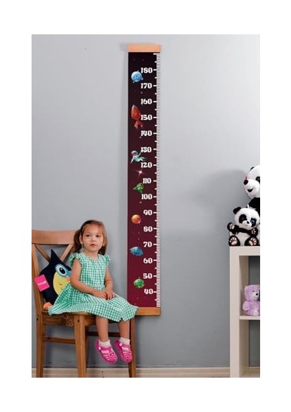 Hediye Uzay Tasarımlı Boy Ölçme Cetveli - Asılabilir Boy Ölçer - Duvar Bebek Boy Ölçer fiyatları