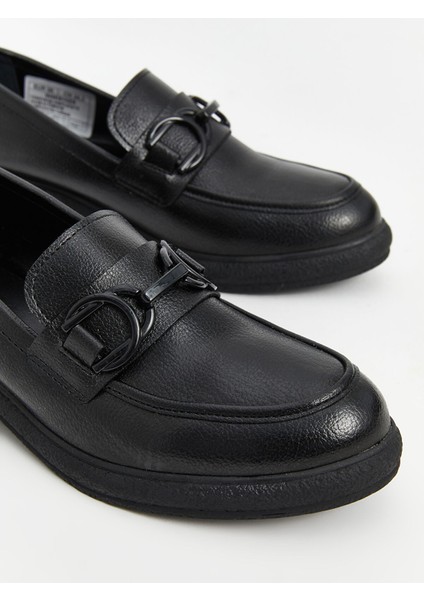 Yeni Sezon Deri Görünümlü Kadın Loafer Ayakkabı modelleri