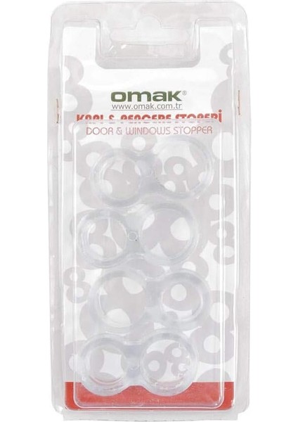 Omak 94159 4’lü Kapı- Pencere Kol Stoperi, Şeffaf