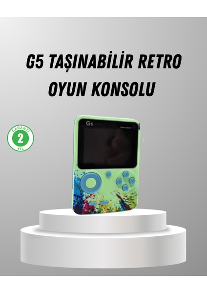 Yzlal 500 Oyunlu G5 Retro Mini Oyun Konsolu 3 Inç Ekran ve Av Tv Desteği