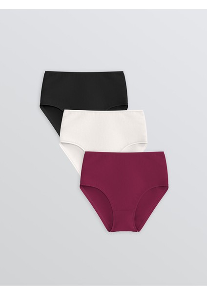 Yeni Sezon Yüksek Bel Düz Klasik Külot 3'lü