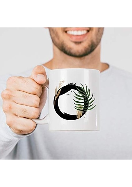 O Harfi Baskılı Çiçek Desenli Dekoratif Baş Harf Baskılı Kupa O Harfli Kahve Bardağı fiyatları