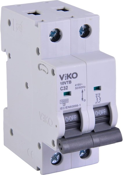 10VTB-2C32 Otomatik Sigorta 10KA C Tipi 2 Kutup 32A