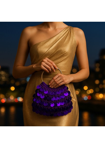 Pullu, Payetli Çanta. Düğün, Nişan, Şık Geceler Için Ideal