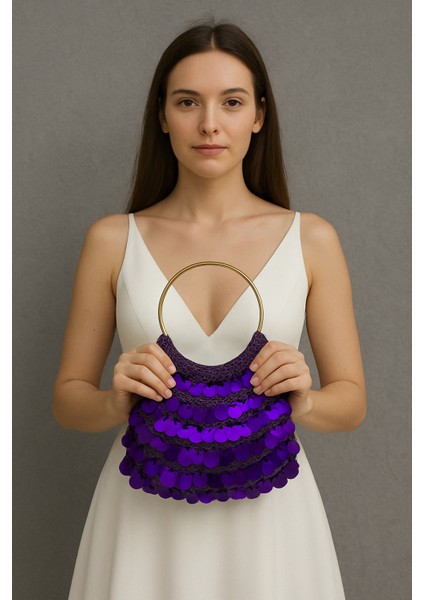 Pullu, Payetli Çanta. Düğün, Nişan, Şık Geceler Için Ideal