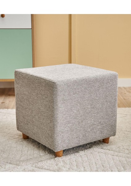Ranma Ahşap Ayaklı Puf - Bej