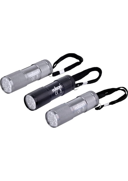 61760 3 Pc 9 LED Aluminium Torch