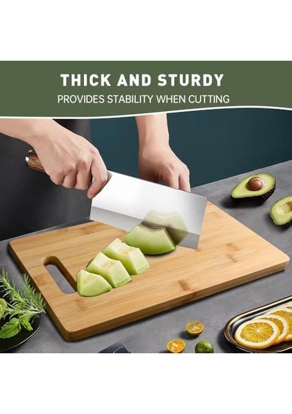Bambu Kesme Tahtası, Çok Amaçlı Doğrama Tahtası, Et, Ekmek, Balık, Sebze ve Meyve Için Kesim Panosu, Yıkanabilir ve Dayanıklı Mutfak Aksesuarı (22X32 Cm) fiyatları