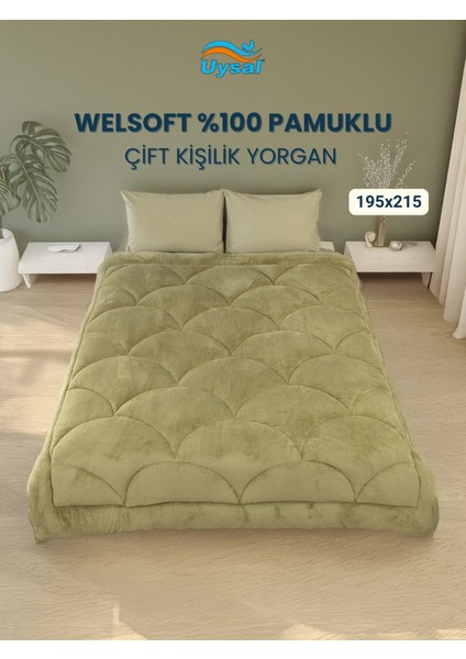 Welsoft Akfil Midye Desen Çift Kişilik Yorgan