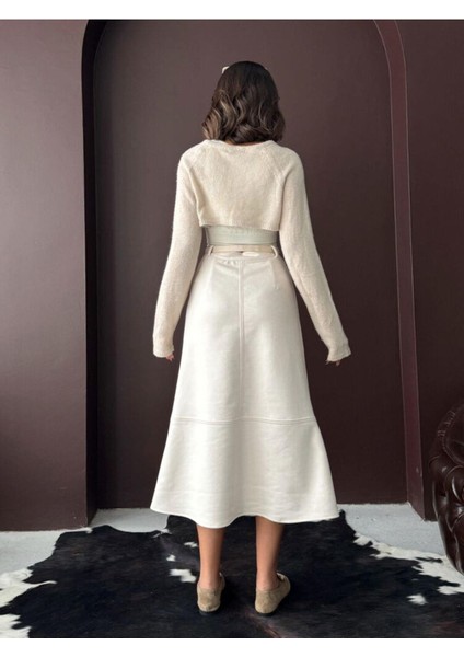 Geniş Kalıp - Scuba Süet Midi Boy Kadın Etek modelleri