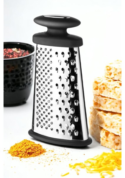 Paslanmaz Çelik Yassı Tutmalı Rende, 3 Yönlü Rendeleme Yassı Tasarım 24 * 11 * 4cm