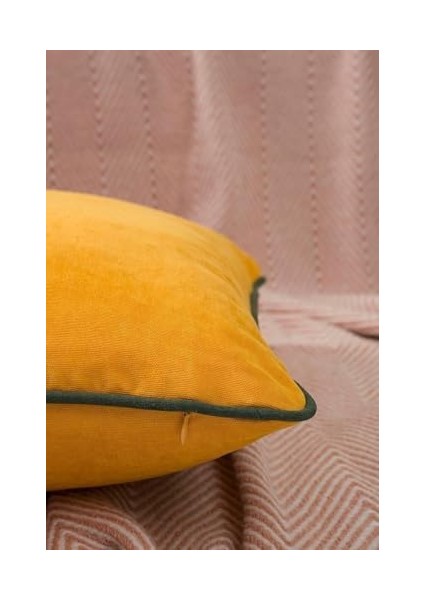 Renk Seçenekli Yeşil Biyeli Sarı Kırlent Kılıfı Dekoratif Düz Sade Panoroma Panbiy Sarı Yeşil 30X50 fiyatları