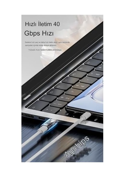 Type C To Type C Usb3.2 240W 40GBPS 8k Hızlı Şarj Veri ve Görüntü Aktarımı Çevirici Adaptör Otgst modelleri