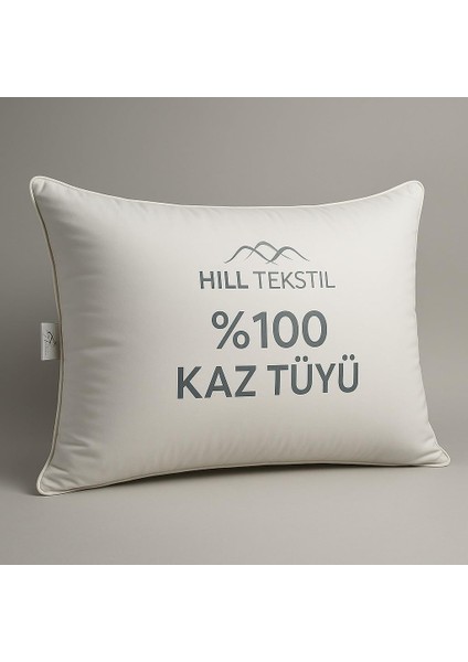 TEKSTIL%100 Kaz Tüyü Yastık 20 Gıdık (Alçak Yatış) 50X70 Elizza - Biyeli