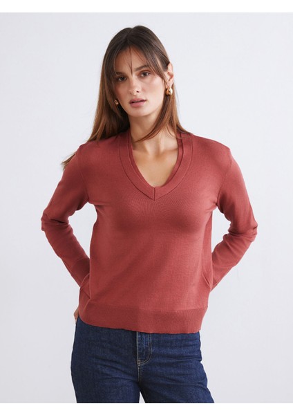Yeni Sezon V Yaka Kadın Triko Kazak