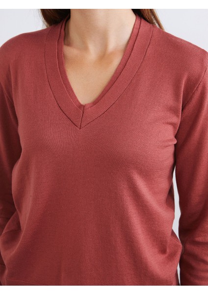 Yeni Sezon V Yaka Kadın Triko Kazak modelleri