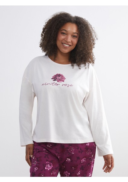 Yeni Sezon Bisiklet Yaka Çiçekli Kadın Pijama Takımı fırsatları