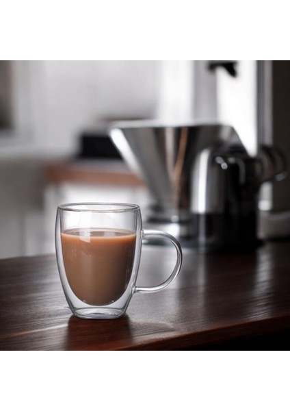 1 Adet Şeffaf Çift Cidarlı Borosilikat Cam 300 ml Çift Cidarlı Cam Kahve Fincanı, Çift Cidarlı Cam Çay Bardağı