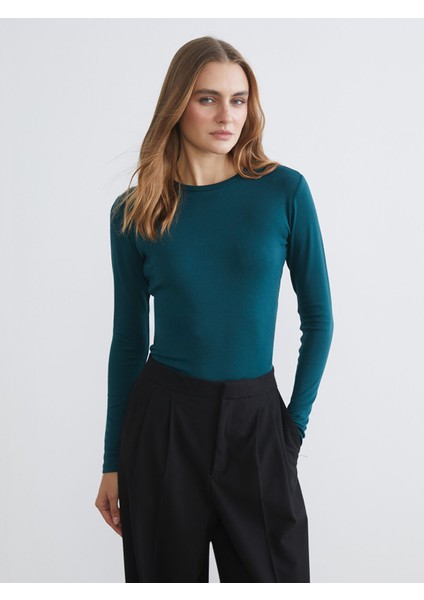 Yeni Sezon Bisiklet Yaka Kadın Body