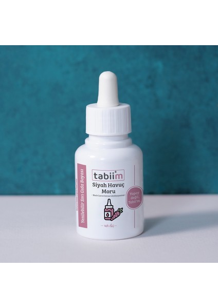 Tabii’m Yenilebilir Sıvı Gıda Boyası Siyah Havuç Moru 20 gr