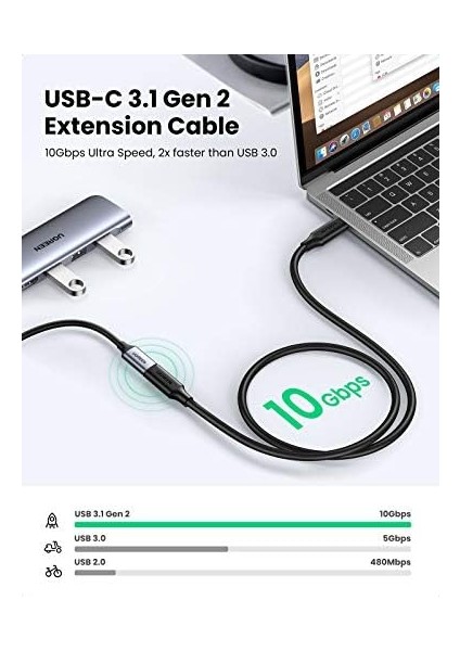Type-C Erkek To Type-C Dişi Uzatma Kablosu 1 Metre fiyatları