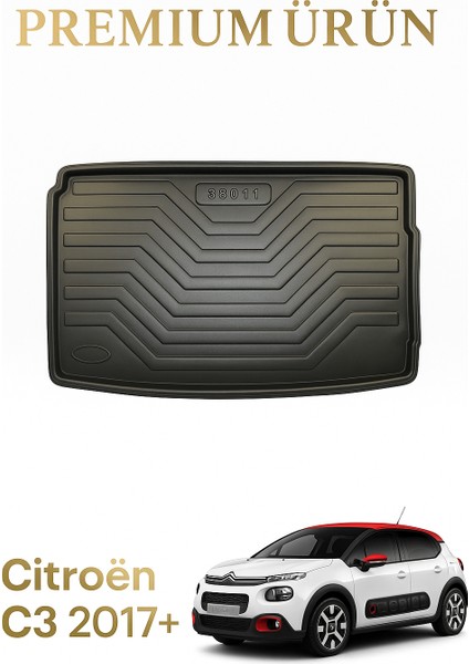 Citroën C3 2017+ Uyumlu 3D Bagaj Havuzu Premium