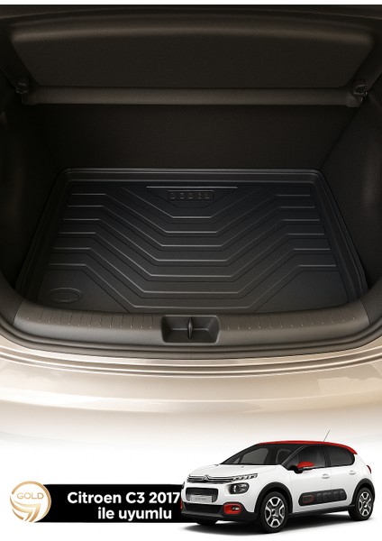 Citroën C3 2017+ Uyumlu 3D Bagaj Havuzu Premium modelleri
