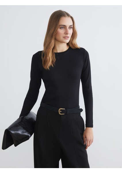 Yeni Sezon Bisiklet Yaka Kadın Body