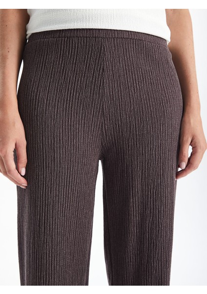 Yeni Sezon Beli Lastikli Düz Geniş Paça Kadın Pantolon modelleri